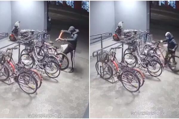 SNIMLJENA KRAĐA U NOVOM SADU: Klinci UKRALI bicikl, šta je sa decom?(VIDEO)