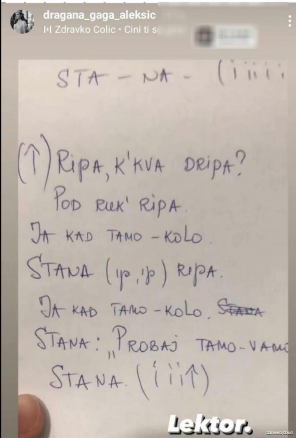 Reči pesme