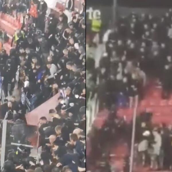 NOVI SNIMCI SUKOBA POLICIJE I NAVIJAČA DINAMA: Bed Blu Bojs imali "ful provod" u Sevilji! (VIDEO)