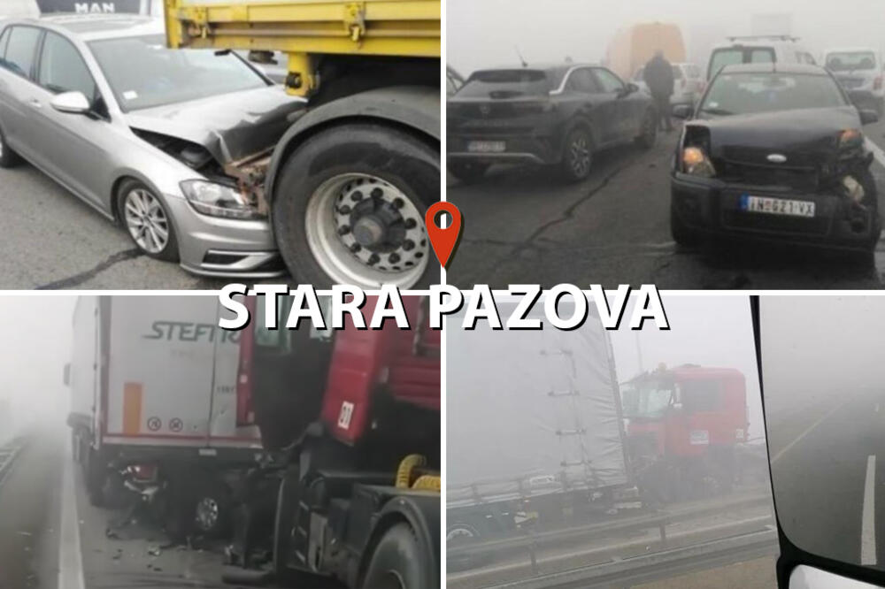 PRVI SNIMCI UŽASA KOD STARE PAZOVE: U lančanom sudaru slupano najmanje 30 automobila! (VIDEO)