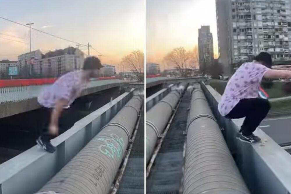 ŠOKANTAN PODVIG MLADIĆA SA NOVOG BEOGRADA: Preskače nadvožnjak, ne pokušavajte ovo kod kuće nikako! (VIDEO)
