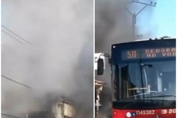 GORI CENTAR SREMČICE: Vatra u 2 objekta, gusti dim se nadvio nad nebom! (VIDEO)