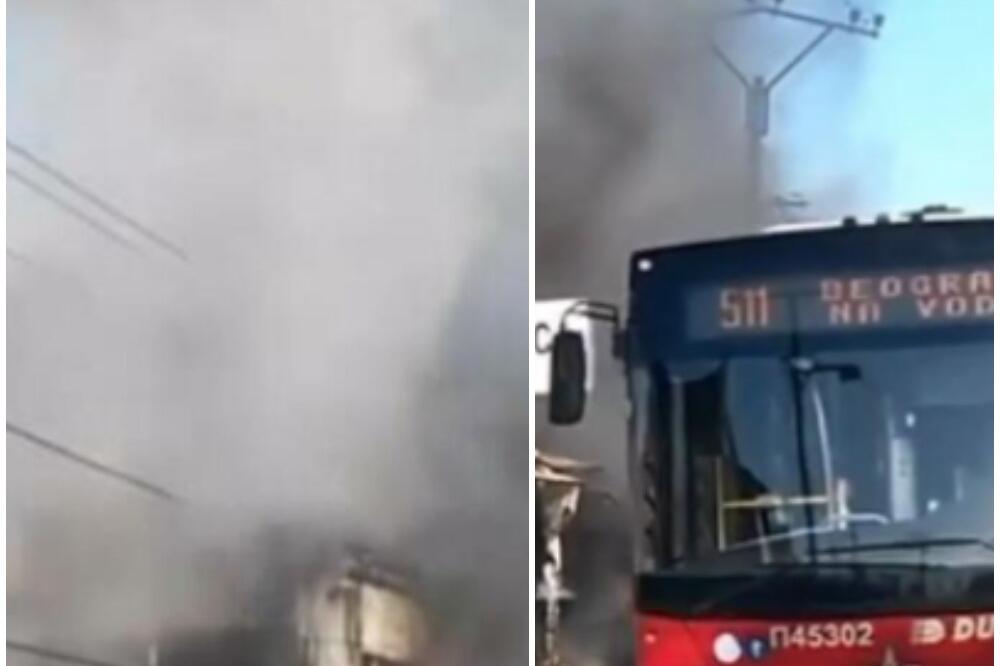 GORI CENTAR SREMČICE: Vatra u 2 objekta, gusti dim se nadvio nad nebom! (VIDEO)