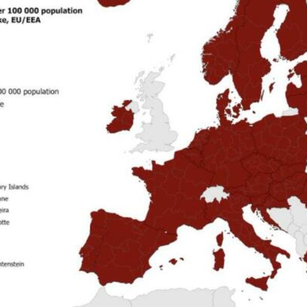 OBJAVLJENA NOVA KORONA-KARTA! Čitava Evropska unija u TAMNOCRVENOJ zoni (FOTO)