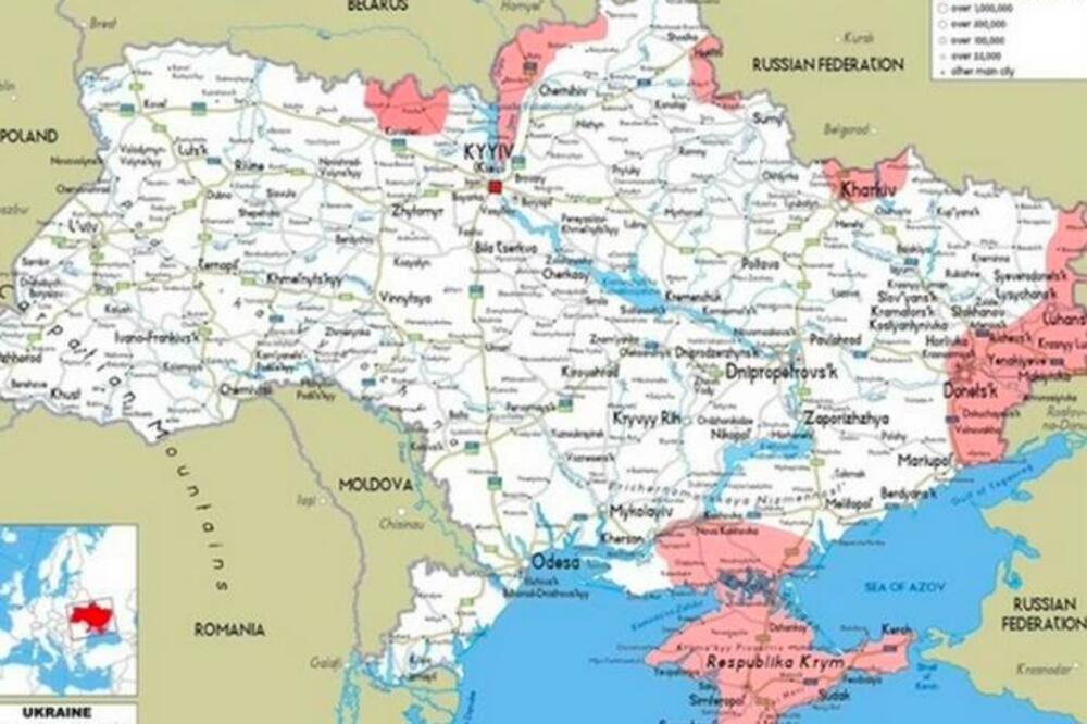 NAJGORE NA JUGU! Mapa pokazuje koliko je UKRAJINSKIH TERITORIJA zauzeto,CRVENA PODRUČJA pod RUSKOM kontrolom (FOTO)