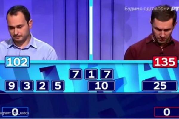"OVO NIJE POŠTENO": Plavi takmičar u "Slagalici" nije mogao da sakrije koliko ga pogađa nadmoć protivnika