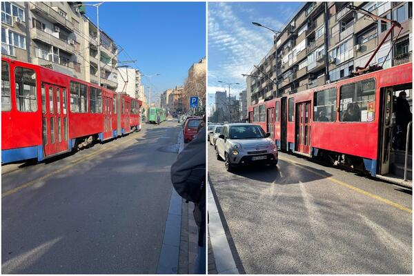 SLIKE SA MESTA NESREĆE U VOJVODE STEPE! Tramvaj udario čoveka, nastao KOLAPS (FOTO)