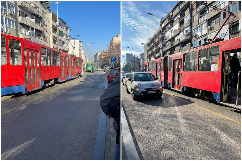 SLIKE SA MESTA NESREĆE U VOJVODE STEPE! Tramvaj udario čoveka, nastao KOLAPS (FOTO)