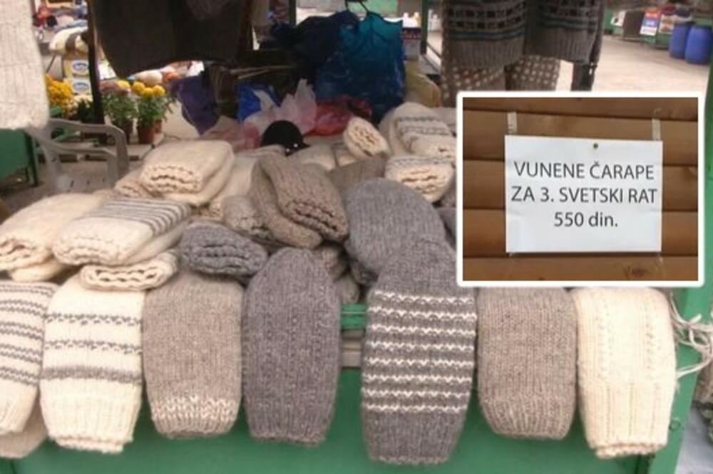 SRBI POČELI DA PRODAJU I "VUNENE ČARAPE ZA TREĆI SVETSKI RAT"! Cena je prava sitnica, HIT! (FOTO)
