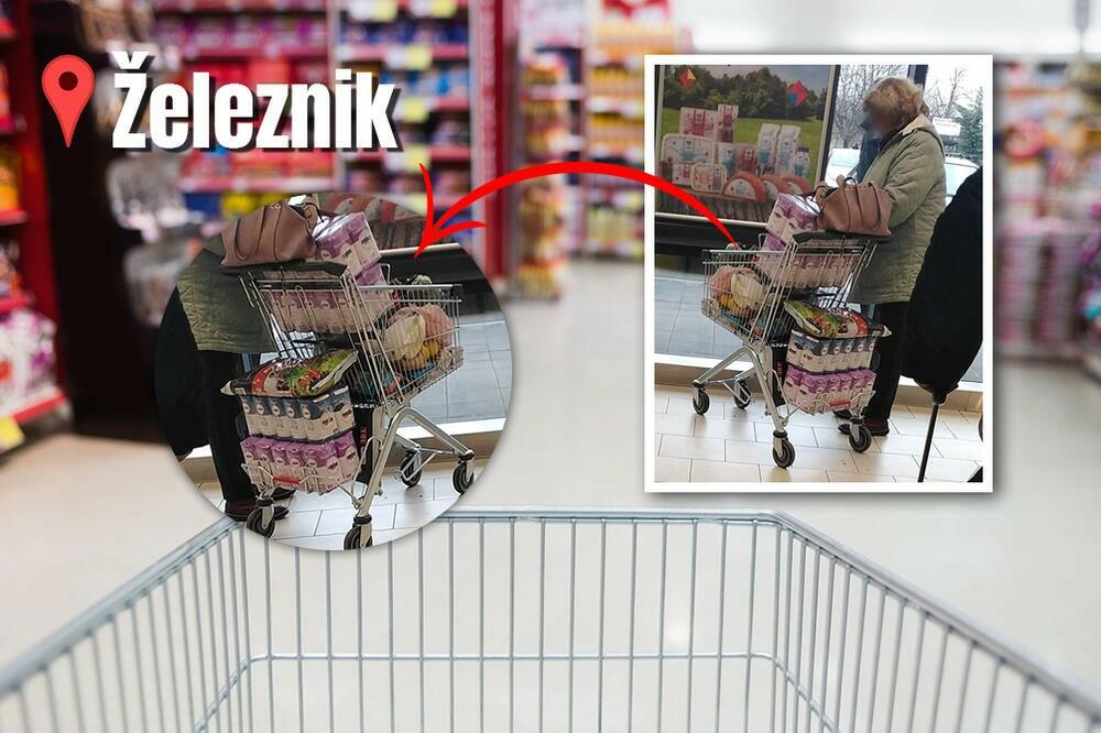 SRBI NE PRESTAJU DA TRPAJU BRAŠNO U KOLICA: Prave zalihe kao da im je POSLEDNJE, da li je ovo rekorderka? (FOTO)