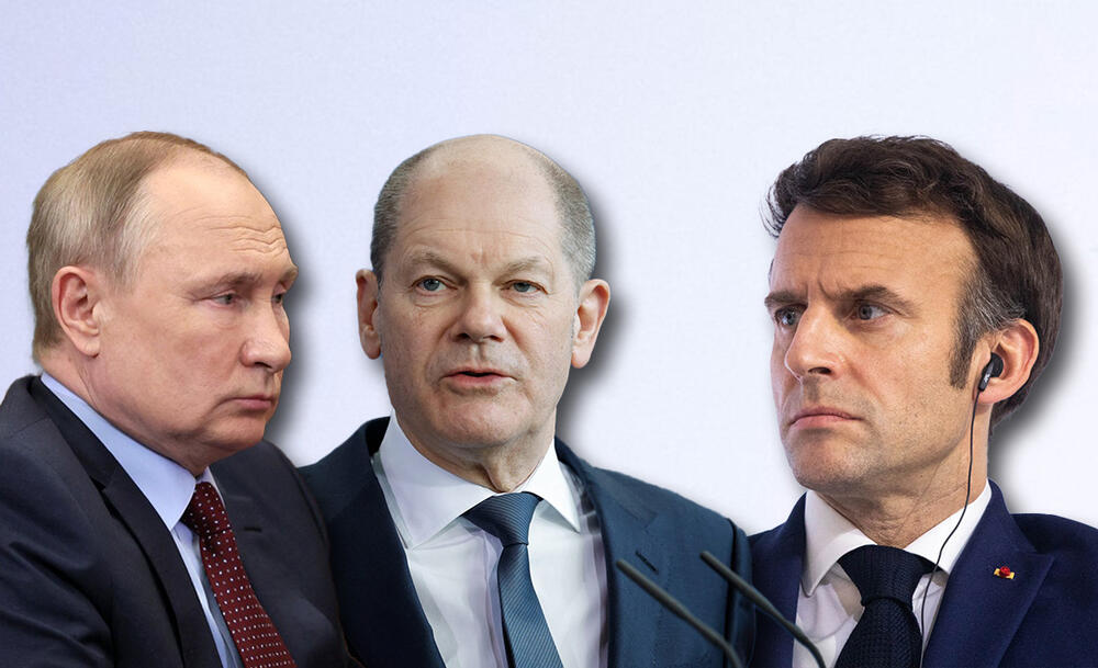 Emanuel Makron, Olaf Šolc, Vladimir Putin