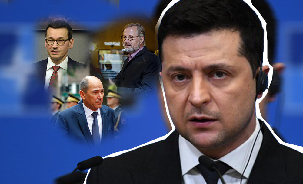 Petr Fiala, Mateuš Moravjecki, Janez Janša, Volodimir Zelenski, Ukrajina