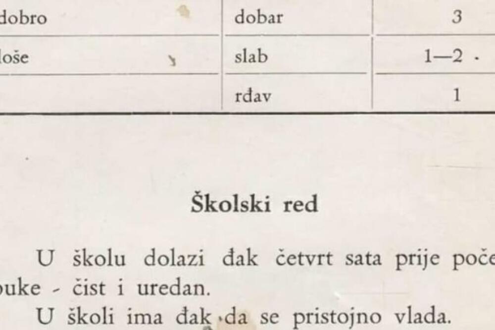POGLEDAJTE KAKO JE IZGLEDALA ĐAČKA KNJIŽICA 1936. GODINE: Postojao je poseban naziv za nedovoljne đake (FOTO)