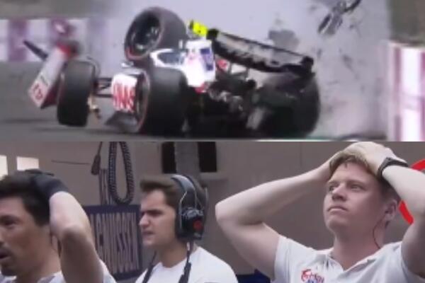 STRAVIČAN UDES ŠUMAHERA: Svima je stao dah kada su ovo videli, bolid se potpuno RASPAO! (VIDEO)