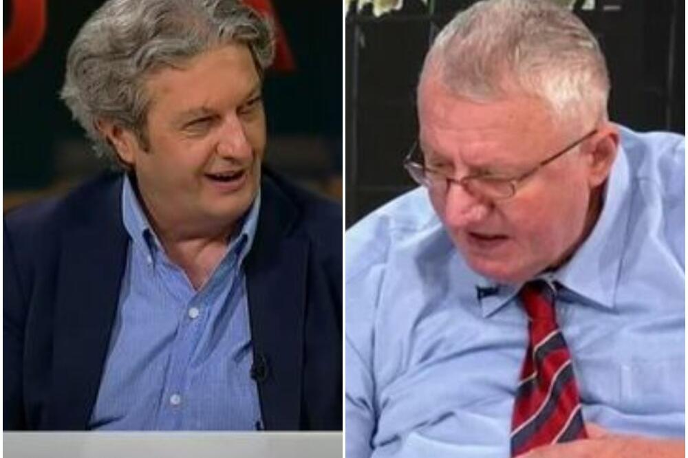 TRESAO SE STUDIO: Šešelj priča Mariću vic