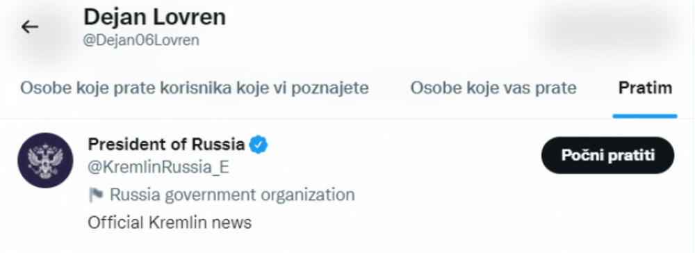 Dejan Lovred prati Putina