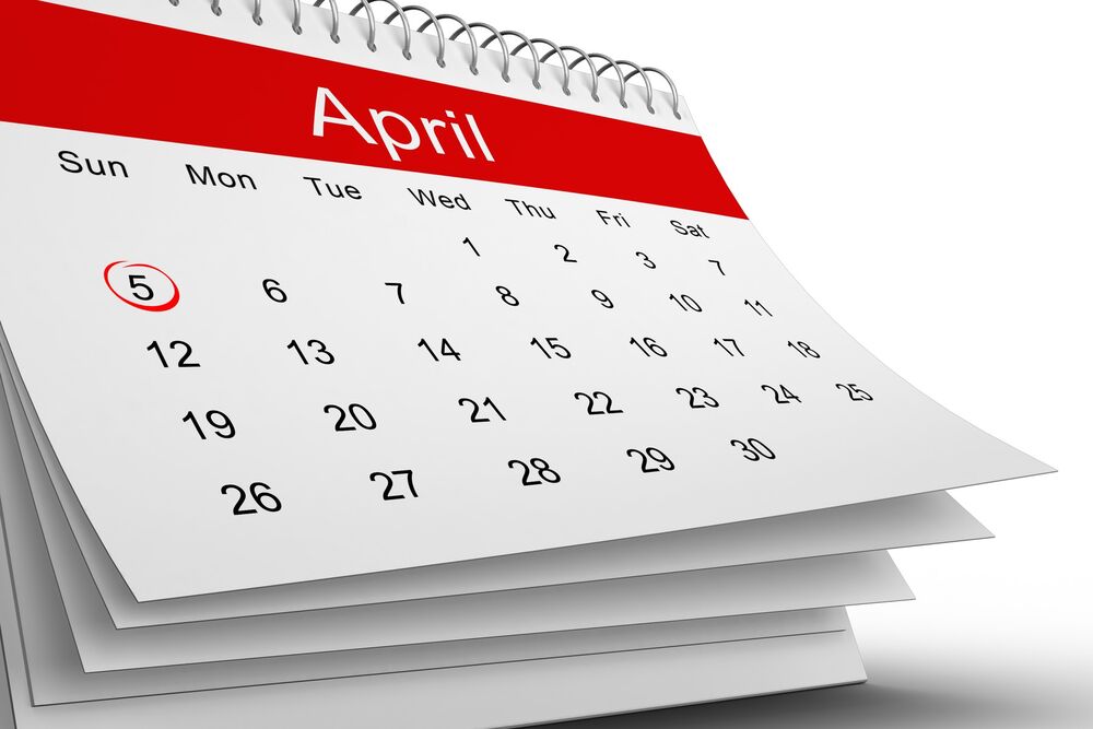 Календар, април