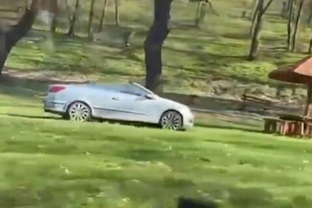 BAHATI VOZAČ DIVLJAO KABRIOLETOM PO KOŠUTNJAKU: Jurio po travi KAO DA JE AUTO-PUT! (VIDEO)