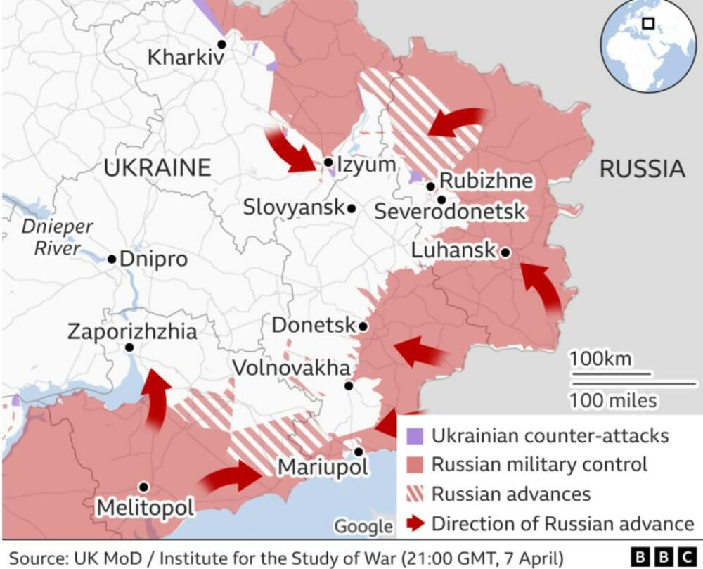 Mapa rata u Ukrajini