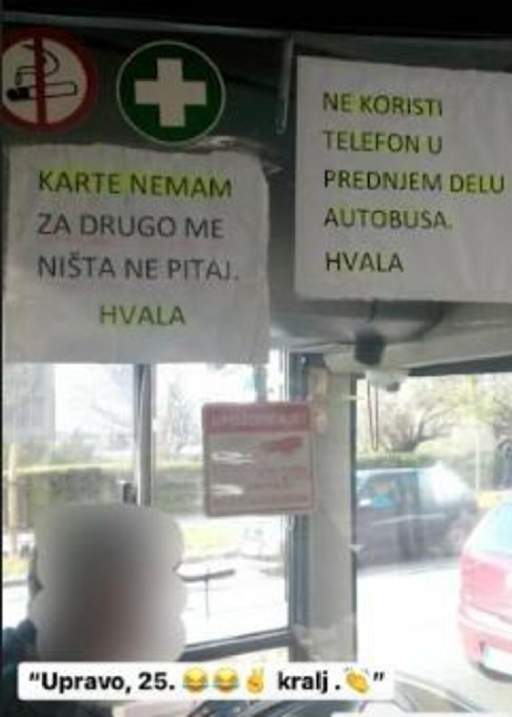 Natpis na vozačevoj kabini