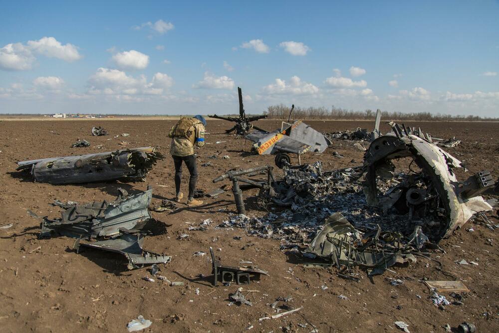 Oboreni ruski borbeni avion u Ukrajini 