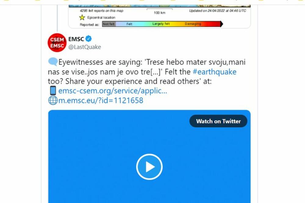"TRESO MATER SVOJU"! EMSC objavio MASNU PSOVKU Hercegovca u izveštaju o ZEMLJOTRESU (VIDEO)