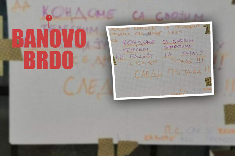 "MOLIM KOMŠIJE, SA SVOJIM TELESNIM TEČNOSTIMA"! Osvanuo natpis u zgradi na Banovom brdu, ovo je baš GADNO! (FOTO)