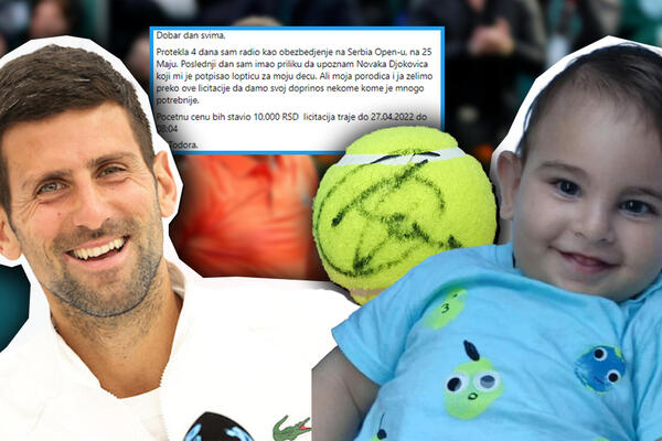 KUPITE TENISKU LOPTICU SA POTPISOM NOVAKA ĐOKOVIĆA I POMOZITE TODORU! Ovo je početna cena humanitarne licitacije