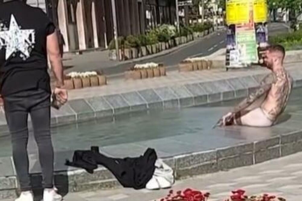 ZAŠTO DA SE NE BRČNE MALO U CENTRU BEOGRADA? Lik zaplivao u fontani, još i pošteno ispozirao, NEMA DALJE! (VIDEO)