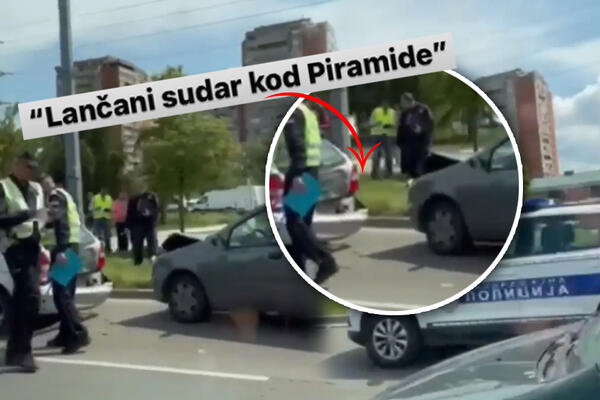 PRVI SNIMAK LANČANOG SUDARA NA NOVOM BEOGRADU: Slupana 4 VOZILA, šteta VELIKA! (VIDEO)