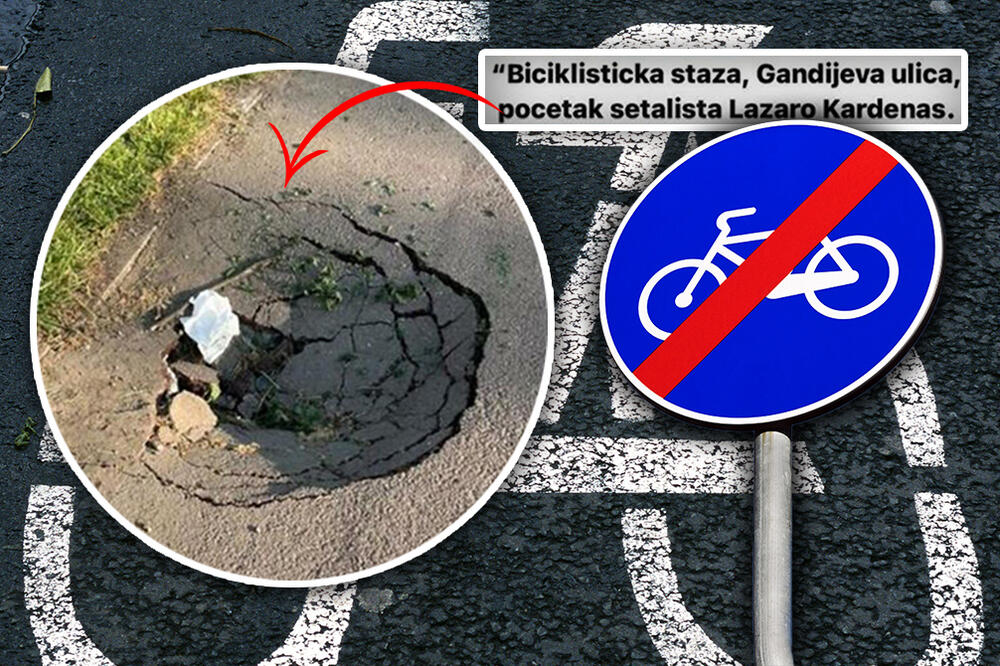 PAZITE KAKO VOZITE, MOŽETE GLAVU DA POLOMITE! Upao ASFALT na BICIKLISTIČKOJ STAZI na Novom Beogradu (FOTO)