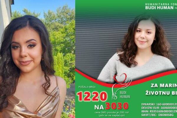 MARINI (19) FALI JOŠ 40.000 EVRA ZA TRANSPLANTACIJU KOŠTANE SRŽI: Ostalo je još 30 dana, BORBA SE NASTAVLJA!