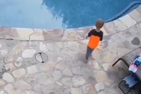 DEČAKA SEKUND DELIO OD SMRTI! Krenuo da pada U DUBOKI BAZEN, jedan momenat je bio presudan (VIDEO)