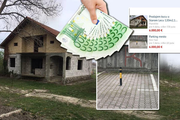 KUĆA U VOJVODINI I PARKING MESTO U NOVOM SADU KOŠTAJU ISTO - 6.000 EVRA! Ko koga ovde ZA*EBAVA i VUČE ZA NOS? FOTO