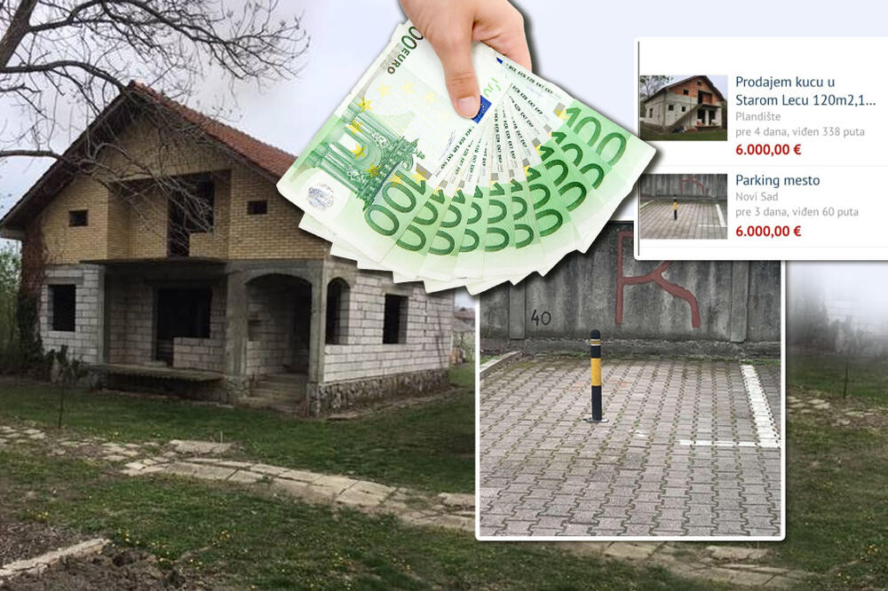 KUĆA U VOJVODINI I PARKING MESTO U NOVOM SADU KOŠTAJU ISTO - 6.000 EVRA! Ko koga ovde ZA*EBAVA i VUČE ZA NOS? FOTO