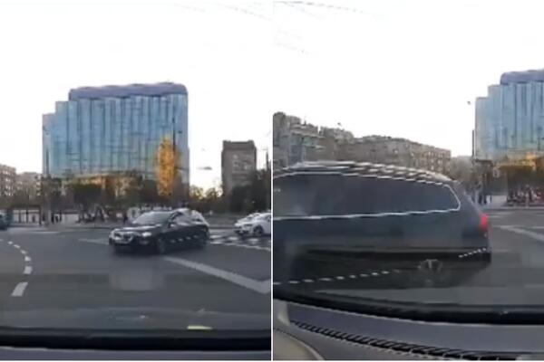 PAKAO NA ULICAMA BEOGRADA SE NASTAVLJA: Bahata i DIVLJAČKA vožnja NASRED KRUŽNOG TOKA NA SLAVIJI! (VIDEO)