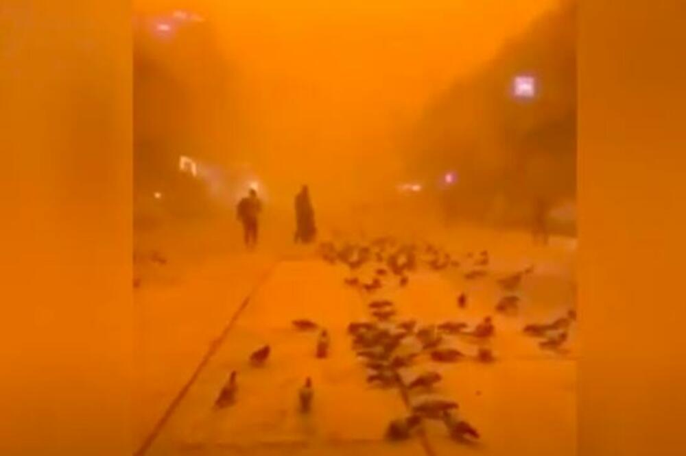 IRAK POGODILA SNAŽNA PEŠČANA OLUJA: Ljudi ostaju bez vazduha, obustavljeni letovi (VIDEO)