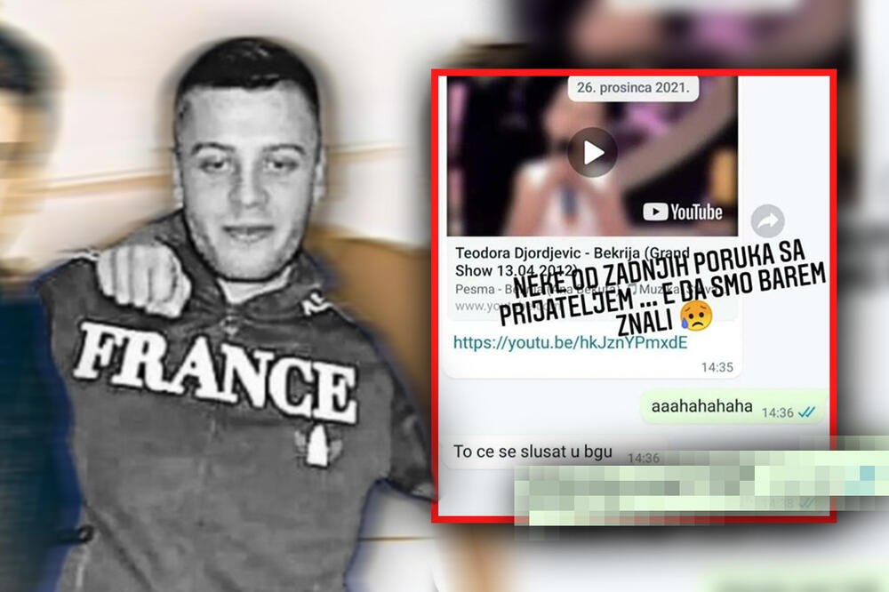 POSLEDNJA PORUKA MATEJA PERIŠA PRED DOLAZAK U BEOGRAD: Radovao se što će slušati OVU PESMU, drug objavio PRINTSKRIN