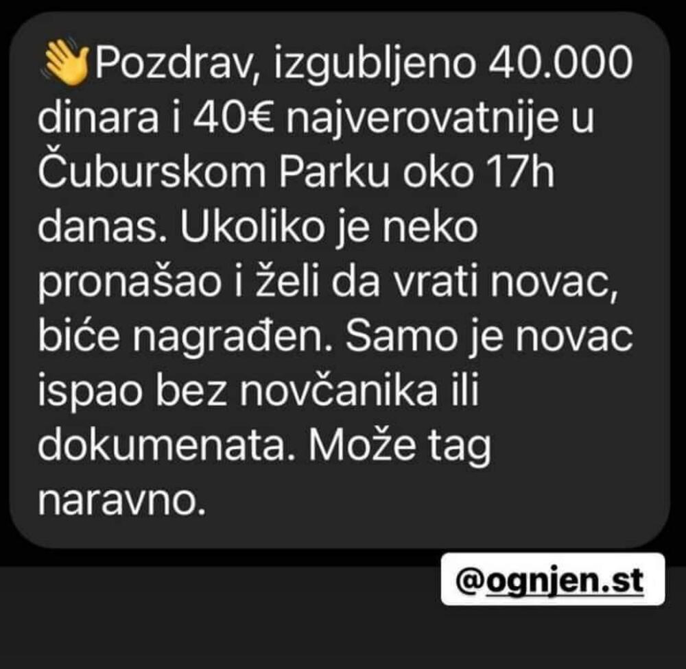 izgubljen novac