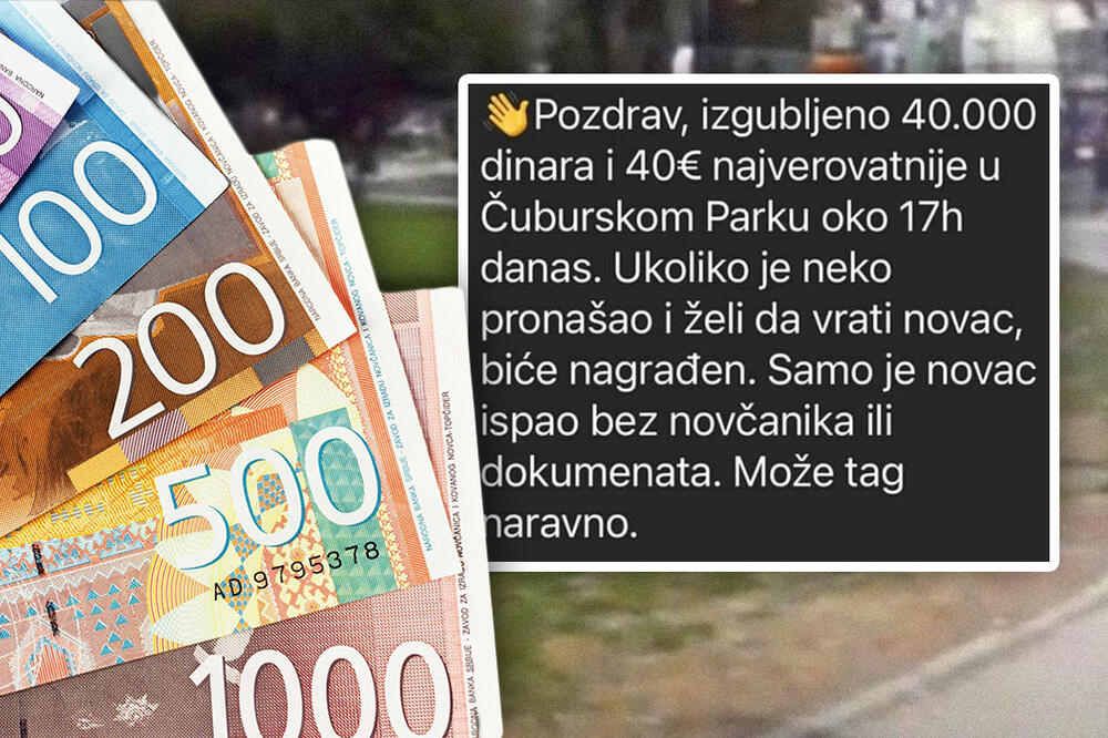 POTRAGA U ČUBURSKOM PARKU, SLEDI NAGRADA! Čovek izgubio 40.0000 dinara i to nije sve! (FOTO)