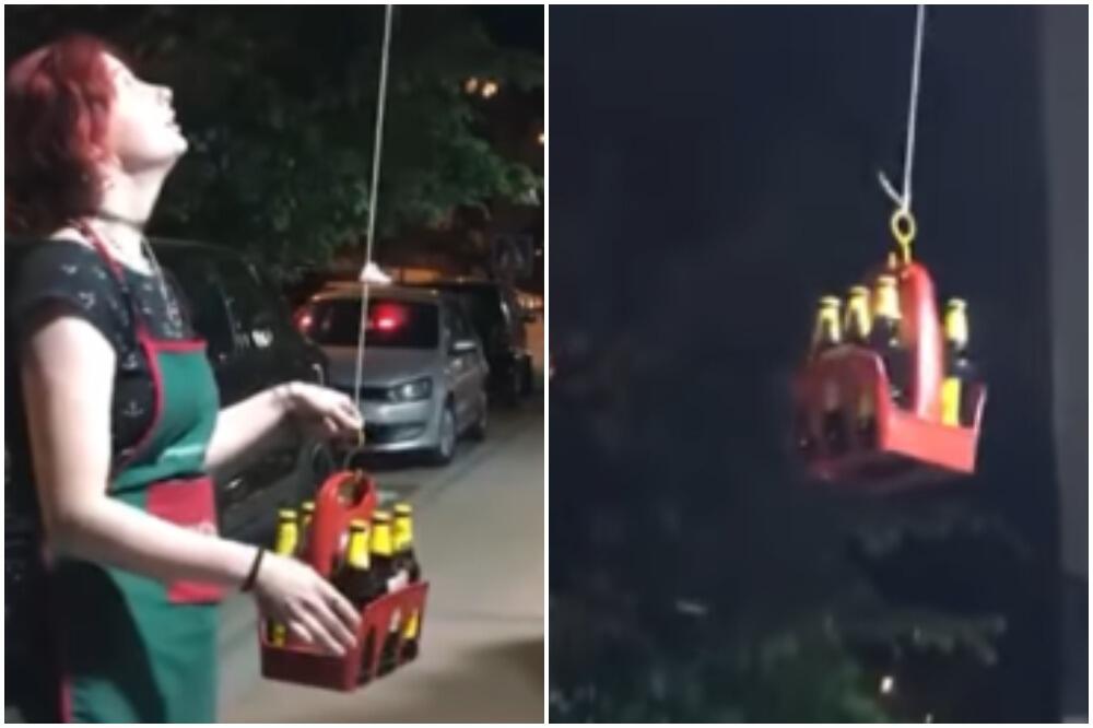 KAKVI KRALJEVI! Novosađanima bilo mrsko da siđu do marketa po PIVO pa napravili OVU SKALAMERIJU! (VIDEO)