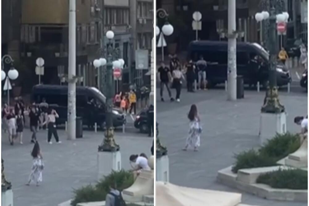 POJAVIO SE SNIMAK SA TRGA REPUBLIKE, POLICIJA U AKCIJI: Spakovaše čoveka DOK SI REKAO KEKS! (VIDEO)