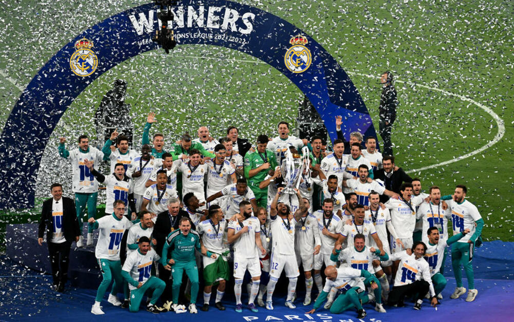 Slavlje fudbalera Real Madrida posle osvajanja Lige šampiona