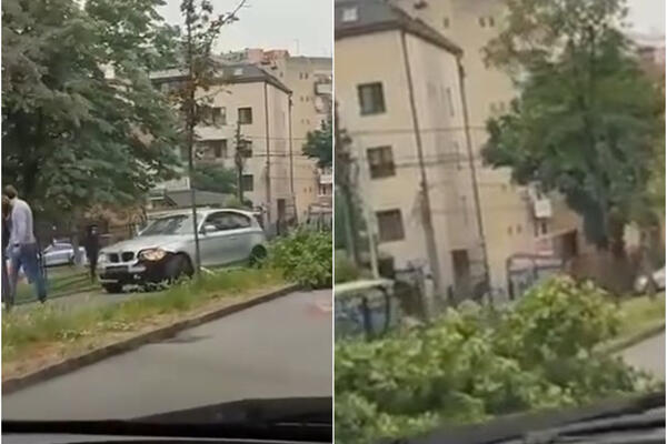 "DALJE NEĆEŠ MOĆI!": Naterao "LIMUZINU" nasred TROTOARA, nesvakidašnja SCENA u BG-U! (VIDEO)