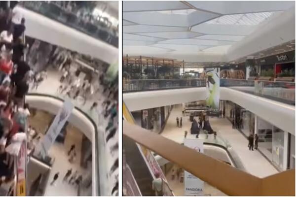 SNIMAK EVAKUACIJE POSETILACA TC "PROMENADA": Pokretne stepenice su ISKLJUEČENE, ljudi u PANICI (VIDEO)