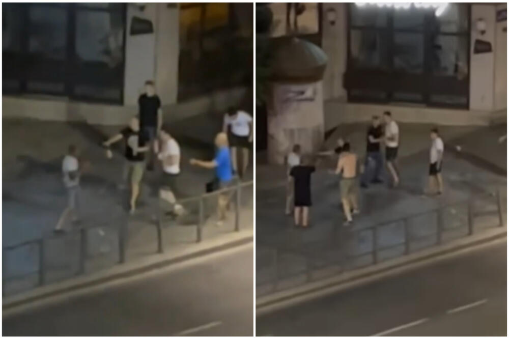 SNIMAK JEZIVE MAKLJAŽE U BEOGRADU: Sedam muškaraca napalo dvojicu, sevale PESNICE i noge (VIDEO)