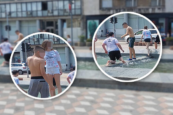"HVALA BOGU, GOTOVO ŠKOLOVANJE!" Mali maturanti se ipak BUĆNULI U FONTANI, njima nisu isključili vodu (FOTO)