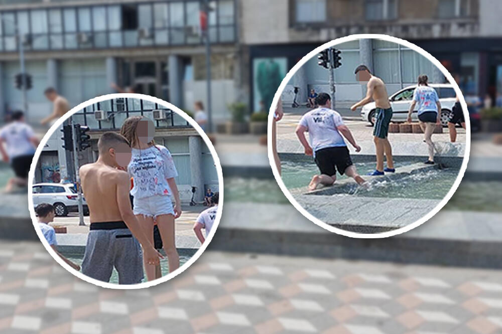 "HVALA BOGU, GOTOVO ŠKOLOVANJE!" Mali maturanti se ipak BUĆNULI U FONTANI, njima nisu isključili vodu (FOTO)