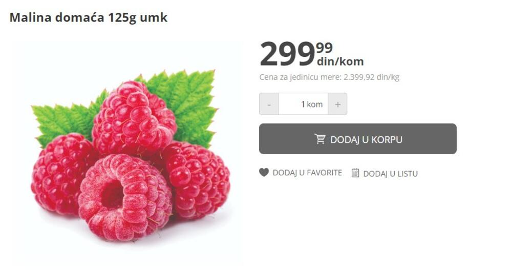 Kako je krenulo, maline ćemo kupovati na komad