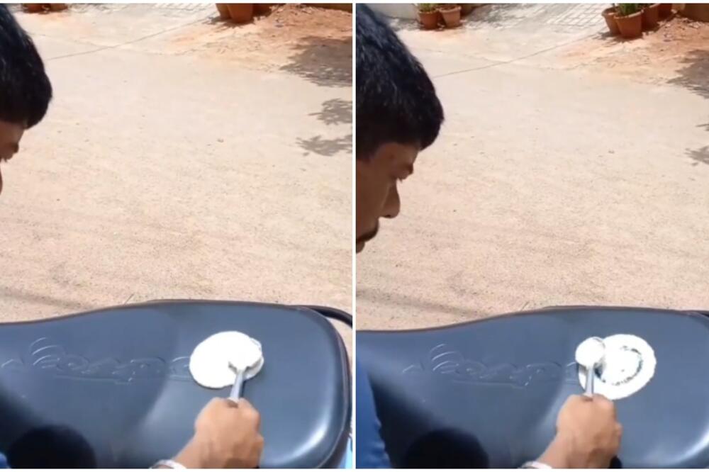 U OVOJ ZEMLJI JE TOLIKA VRUĆINA DA JE ČAK I OVO MOGUĆE: Inovacija nema šta, i to na SKUTERU! (VIDEO)